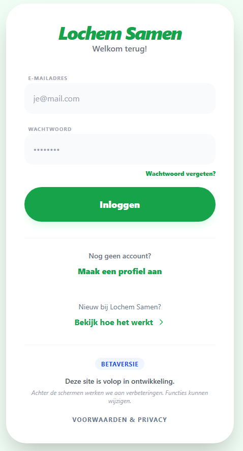 Inlogscherm LochemSamen