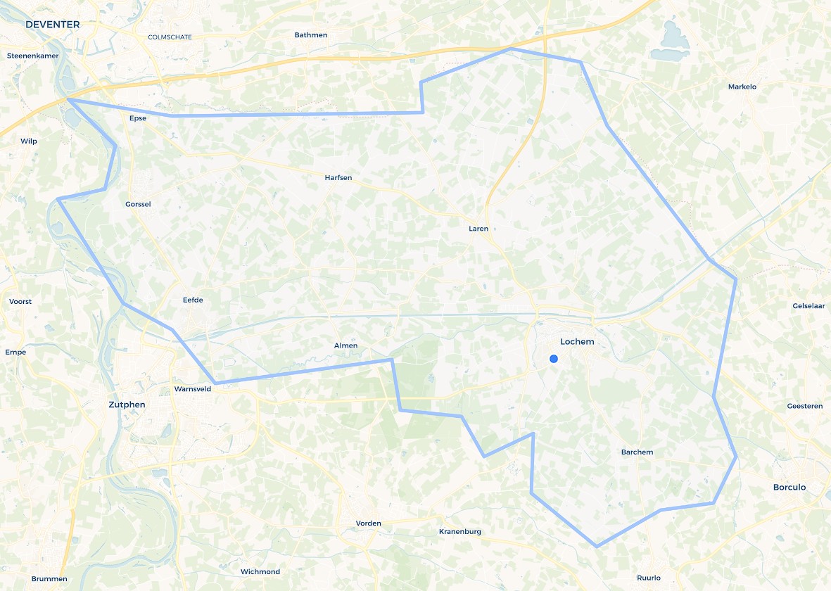 Kaart werkgebied gemeente Lochem